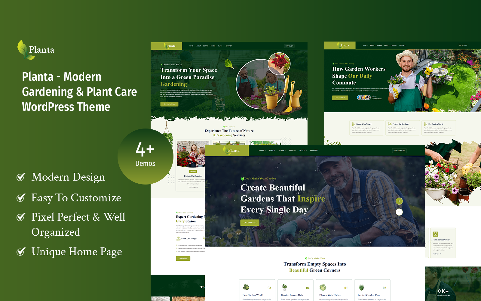 Modern Gardening & Plant Care WordPress Theme.