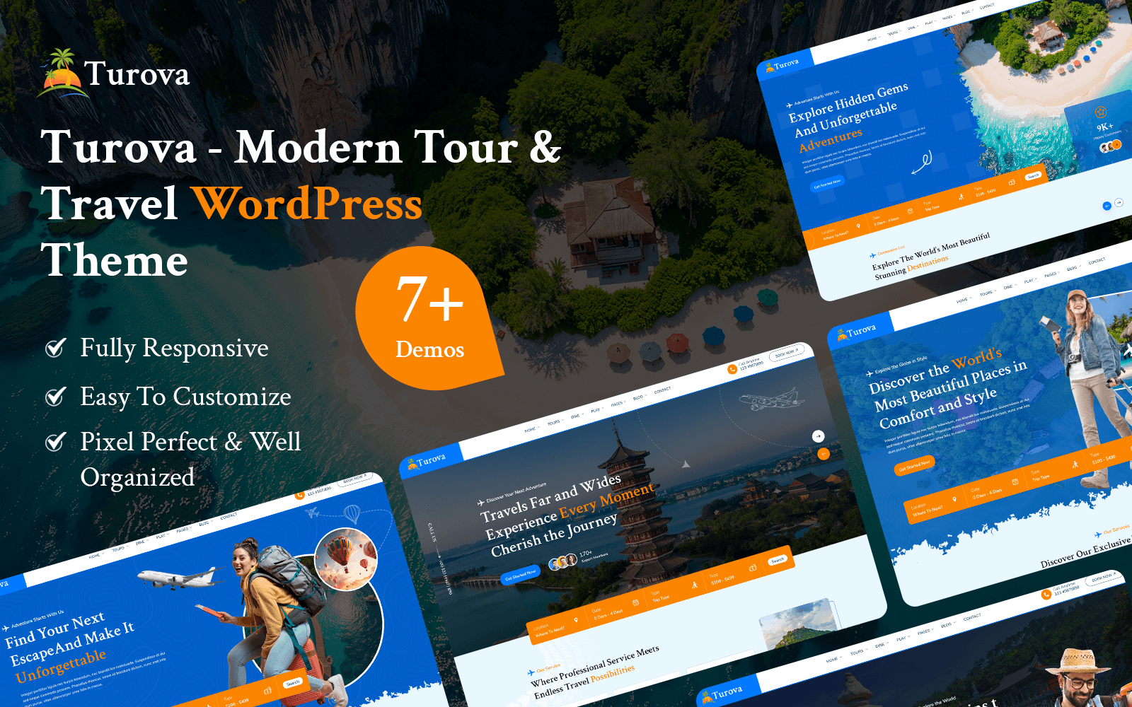 Modern Responsive Tour Booking & Travel Agency WordPress Theme.